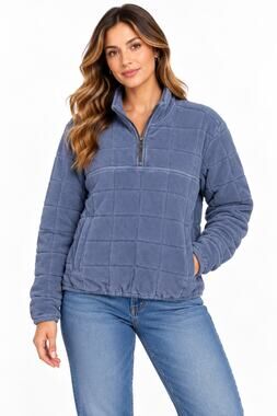 Ridgecut Quarter Zip Quilted Sweater Size Medium